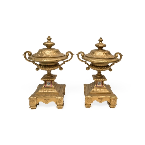 378 - A PAIR OF ROCCOCO STYLE BOCAGE MANTEL PIECE CANDELABRA with porcelain figures (Damaged), a pair of g... 