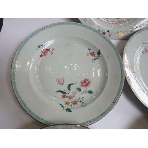 231 - A GROUP OF EIGHT CHINESE EXPORT DISHESQIANLONG PERIOD (1736-1795)21.5cm - 23cm diam