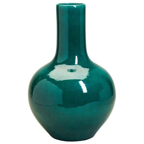 43 - A LARGE APPLE-GREEN GLAZED BOTTLE VASE 19TH/20TH CENTURYwith an apocryphal Yongzheng six character m... 
