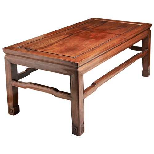 388 - A CHINESE HARDWOOD LOW TABLE, KANGQING DYNASTY, 19TH CENTURYprobably made of huali wood.100 x 50 x 4... 