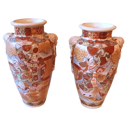 288 - A PAIR OF JAPANESE SATSUMA POTTERY VASES, EARLY 20TH CENTURY, baluster form, decorated in the typica... 