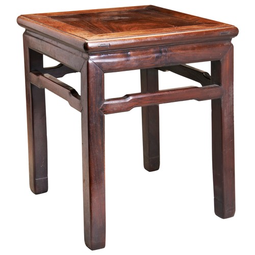 389 - A CHINESE HARDWOOD STOOLQING DYNASTY (1644-1912)with natural wooden grain.