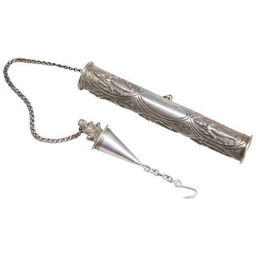 33 - A ROPE OR WINDPROOF LIGHTER, MADRAS, C.1880. A well made and uncommon item in Indian silver.Illustra... 