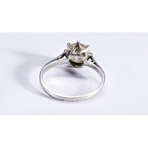 336 - A SINGLE STONE DIAMOND RINGthe brilliant-cut diamond estimated to weigh 1.4 carats, eight claw set b... 