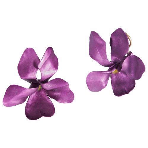 312 - JAR; A PAIR OF ALUMINIUM 'VIOLET' EARRINGSwith clip fittingsFlowers signed 'JAR'Total weight 6.6gms3... 