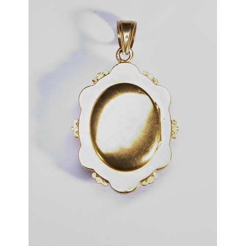 236 - A FRENCH VICTORIAN GOLD AND PEARL LOCKET, CIRCA 1870the central oval section pavé set with half pear... 