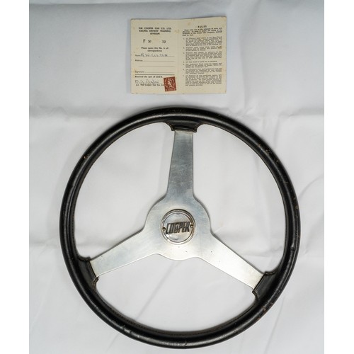 51 - COOPER CAR COMPANY RACING STEERING-WHEEL c.1950s An original steering-wheel believed ex-Jim Russell ... 