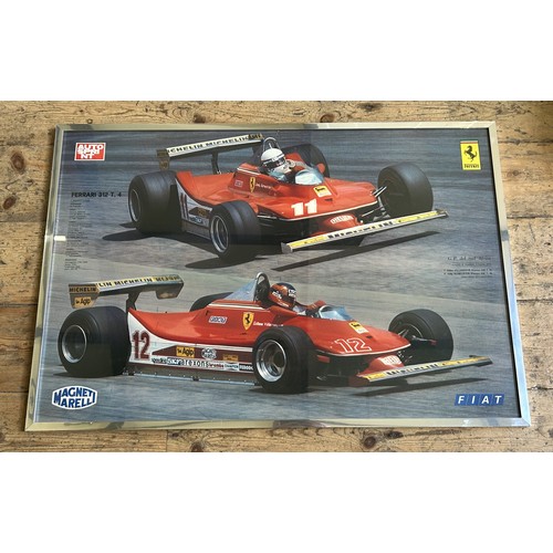 91 - FERRARI F1 POSTER AND FRAMED PHOTOGRAPHFerrari/Fiat/Autosprint/Magnetti Marelli Poster Villeneuve &a... 