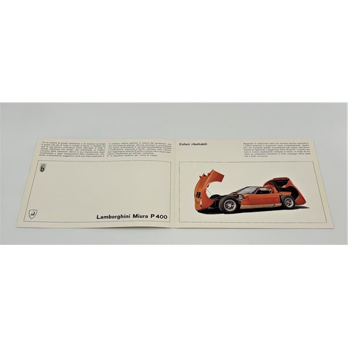 102 - 1966 LAMBORGHINI MIURA BROCHUREEight pages in total, in colour/black and white, and including techni... 