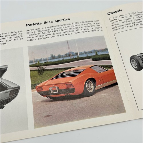 102 - 1966 LAMBORGHINI MIURA BROCHUREEight pages in total, in colour/black and white, and including techni... 