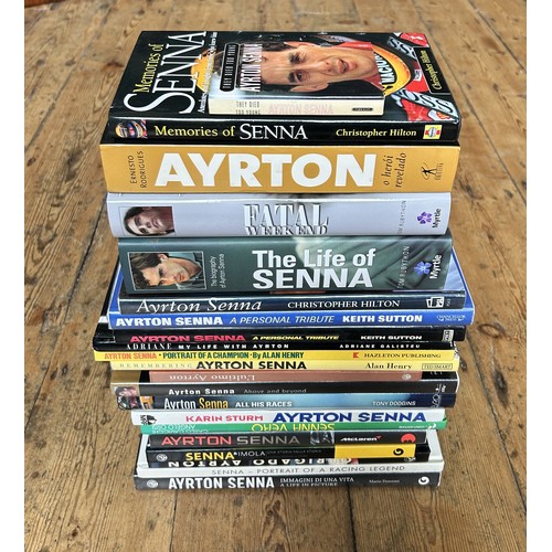 120 - A COLLECTION OF MOTOR RACING BOOKS ON AYRTON SENNAOver 20 hardbooked reference books in very good co... 