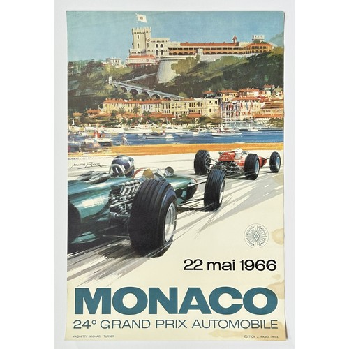 121 - AN ORIGINAL 1965 MONACO POSTER BY MICHAEL TURNER60cm x 40cm wide.