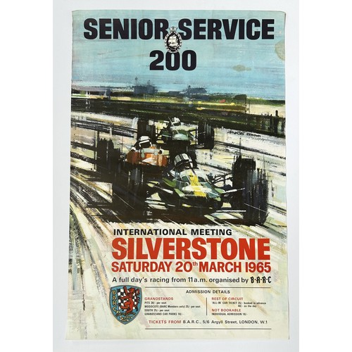 122 - TWO ORIGINAL 1960S SILVERSTONE POSTERS1963 RAC British Grand Prix poster1965 Senior Service 200 by D... 