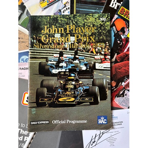 127 - PERIOD RACE PROGRAMMES, SIGNED DRIVER MONTAGE1970s-80s Grand Prix programmes from Silverstone and Br... 