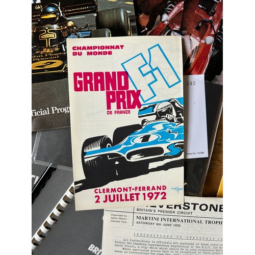 127 - PERIOD RACE PROGRAMMES, SIGNED DRIVER MONTAGE1970s-80s Grand Prix programmes from Silverstone and Br... 