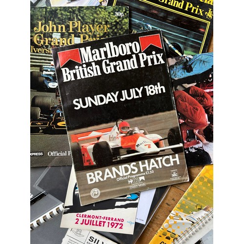 127 - PERIOD RACE PROGRAMMES, SIGNED DRIVER MONTAGE1970s-80s Grand Prix programmes from Silverstone and Br... 