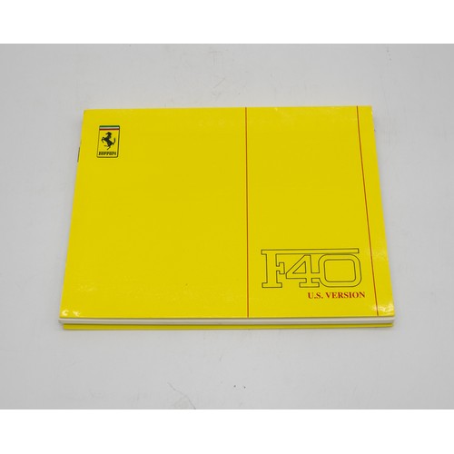 310 - FERRARI F40 OWNERS MANUALRare and original F40 owner’s manual, in good condition. Dated 1992 and mar... 