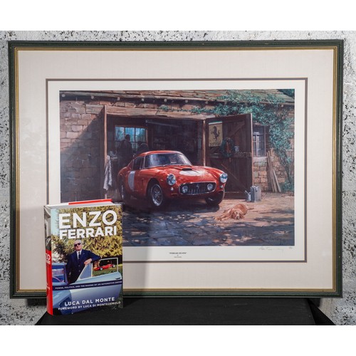 346 - FERRARI 250 SWB BY ALAN FEARNLEY Superb limited edition print of the wonderful Ferrari at rest in a ... 