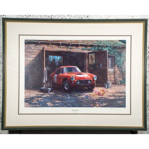 346 - FERRARI 250 SWB BY ALAN FEARNLEY Superb limited edition print of the wonderful Ferrari at rest in a ... 