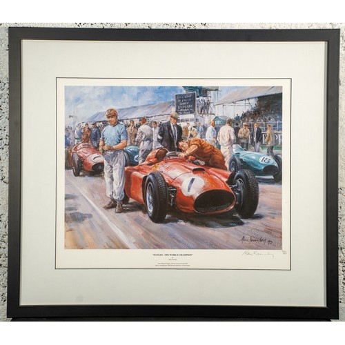 349 - FANGIO - 1956 WORLD CHAMPION BY ALAN FEARNLEYDepicting multiple World Champion Juan Manuel Fangio al... 