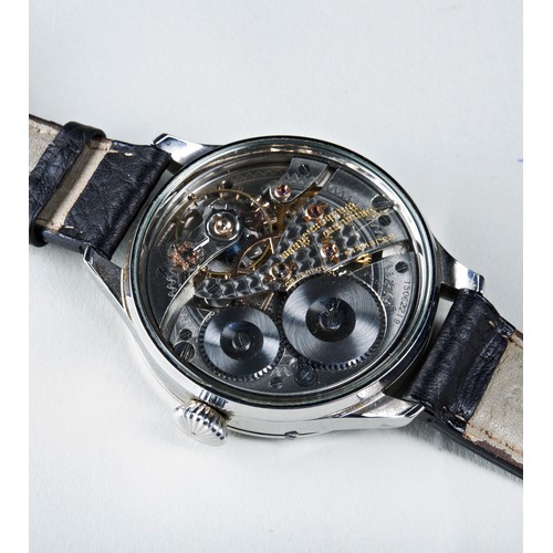 388 - A STEEL WRISTWATCHcontaining a Waltham movement, the movement signed Vanguard, Waltham, Mass, no. 15... 