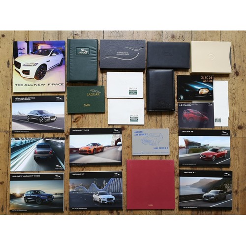 100A - A COLLECTION OF PERIOD JAGUAR BROCHURES AND MANUALSCovering the XJ6 Series 2 and 3, XJS and F-Type m... 