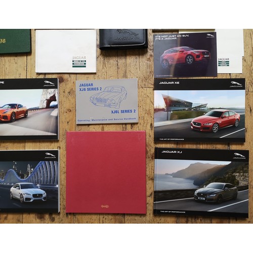 100A - A COLLECTION OF PERIOD JAGUAR BROCHURES AND MANUALSCovering the XJ6 Series 2 and 3, XJS and F-Type m... 