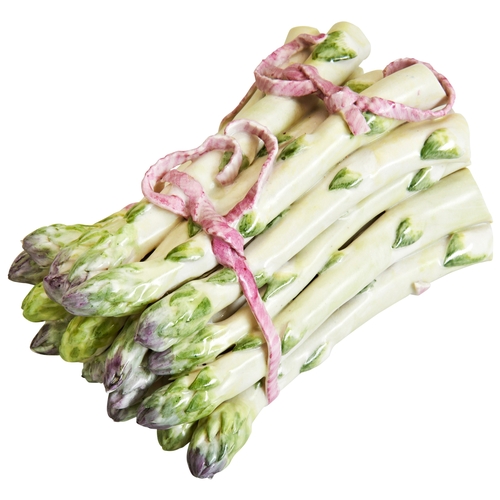 712 - A PORCELAIN MODEL OF ASPARAGUS SPEARS BY LADY ANNE GORDON signed with a monogram and dated 1988.Leng... 