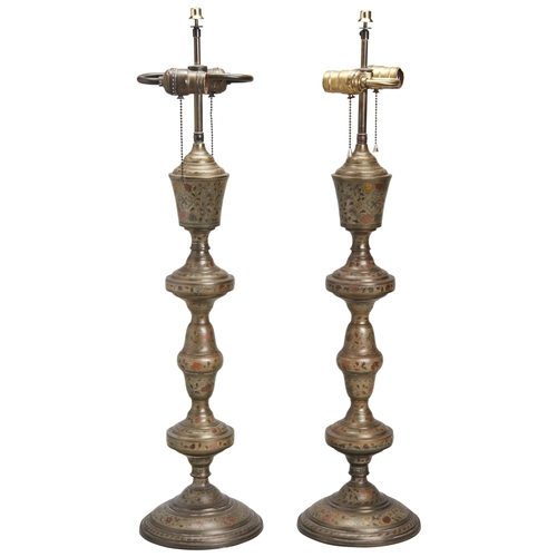 615 - PAIR OF BENARES BRASS TABLE LAMPSProvenance: From The Private Collection of the Late Mrs Henry T For... 