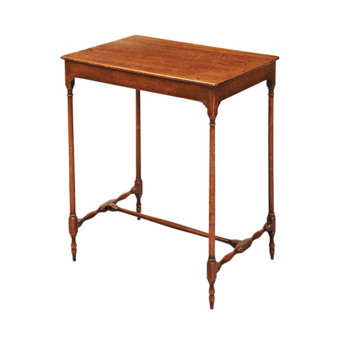 583 - 19TH CENTURY MAHOGANY LAMP TABLE the rectangular top raised on a elegant slender turned legs united ... 