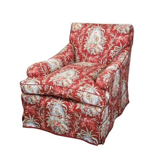 491 - HOWARD AND SON STYLE CALICO COVERED CLUB CHAIR, with a vibrant loose floral patterned cover decorate... 