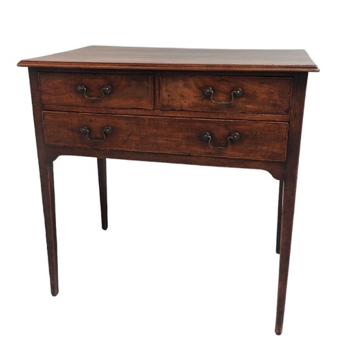 581 - MAHOGANY SIDE TABLE, 19TH CENTURY a rectangular top with moulded edge above two short frieze drawers... 