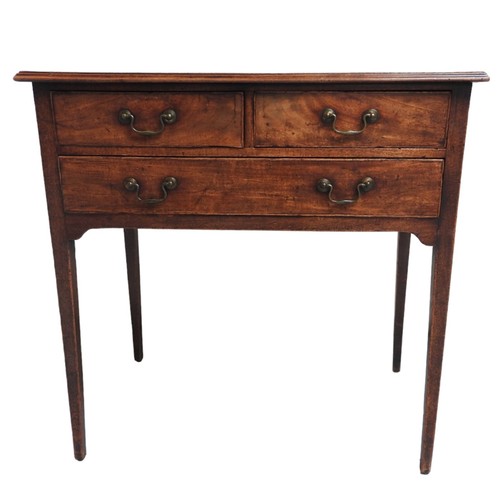 581 - MAHOGANY SIDE TABLE, 19TH CENTURY a rectangular top with moulded edge above two short frieze drawers... 