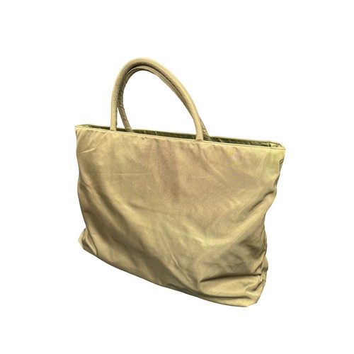 788 - PRADA CANVAS TOTE Khaki colour. Two large internal compartments with one small zipped internal compa... 