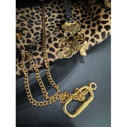 793 - SONIA RYKIEL FAUX FUR LEOPARD PRINT HANDBAG AND SMALL DOONEY AND BOURKE LEATHER SATCHELRykiel bag wi... 