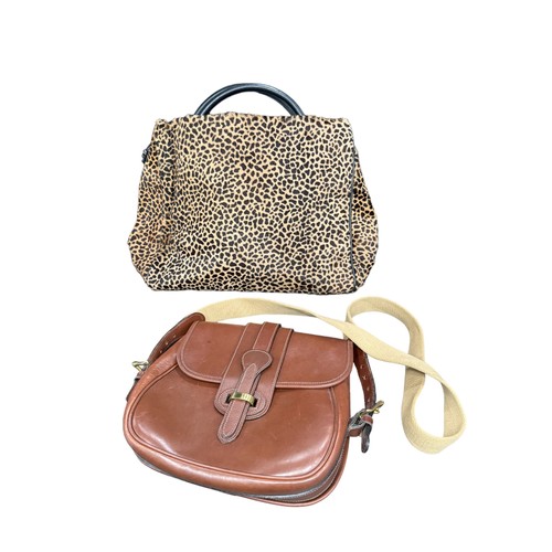 793 - SONIA RYKIEL FAUX FUR LEOPARD PRINT HANDBAG AND SMALL DOONEY AND BOURKE LEATHER SATCHELRykiel bag wi... 