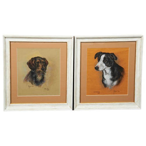 667 - MARJORIE COX (1915-2003) 'RUDI' & 'CHERIE' TWO PORTRAITS OF DOGS, PASTEL/PAPER, both signed, tit... 