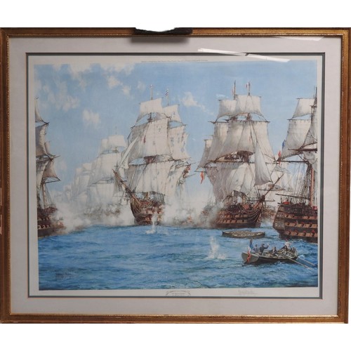 685 - MONTAGUE DAWSON (1895-1973) 'THE BATTLE OF TRAFALGAR (1972)' ARTIST'S PROOF PRINT titled and signed ... 