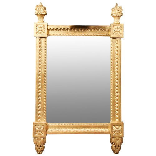 639 - REGENCY STYLE GILT FRAMED WALL MIRROR, 20TH CENTURY the silvered plate mounted in a gilt frame surmo... 