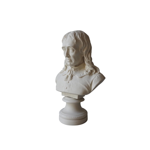 341 - A CRYSTAL PALACE ART UNION BUST OF MILTON, by Copeland, the reverse inscribed M. Noble Sc, London, N... 