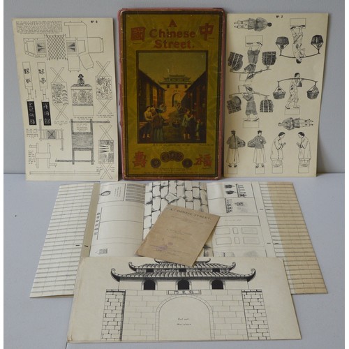 180 - 'A CHINESE STREET' VINTAGE FOLD OUT TOY, published by Marshall Brothers of Keswick in 1909 for Churc... 