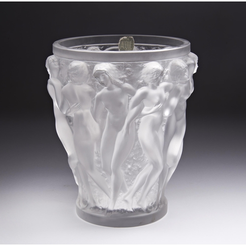 308 - A LALIQUE 'BACCHANTES' GLASS VASE, with engraved ‘Lalique France’signature and worn     paper label ... 