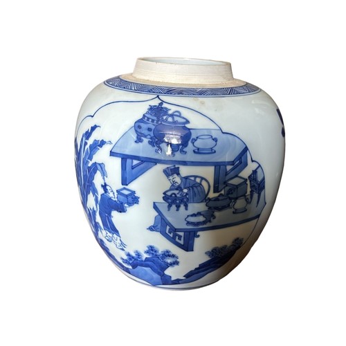 282 - A CHINESE BLUE AND WHITE JAR 20TH CENTURYIn the Ming style