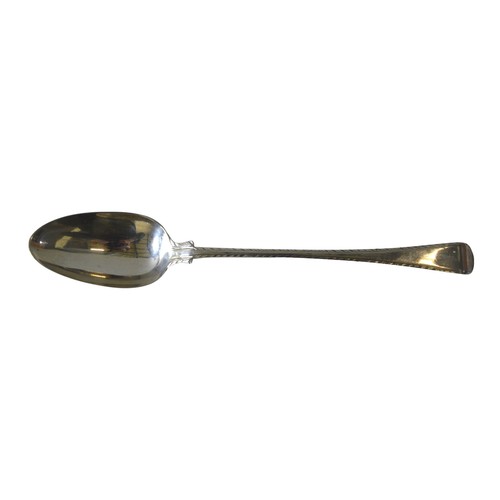 442A - A GEORGE III BRIGHT CUT SILVER TRANSITIONAL PATTERN BASTING SPOON, marked Thomas Eustace, London, 17... 