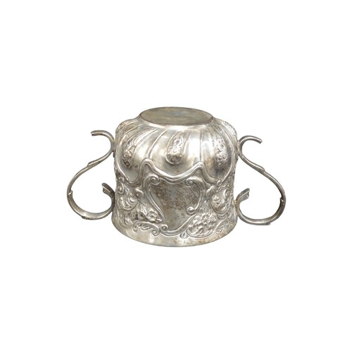 448A - VICTORIAN SILVER PORRINGER CUP,  HAVING EMBOSSED ROCOCO DECORATION, LONDON 1891, Wakely & Wheele... 