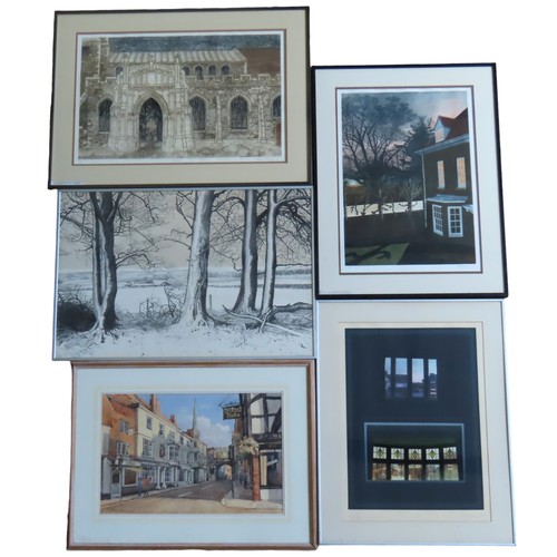 360 - THREE POLYCHROME LITHOGRAPHS AND ONE GRISAILLE LITHOGRAPH consisting of P. OLLEY 'Upstairs Downstair... 