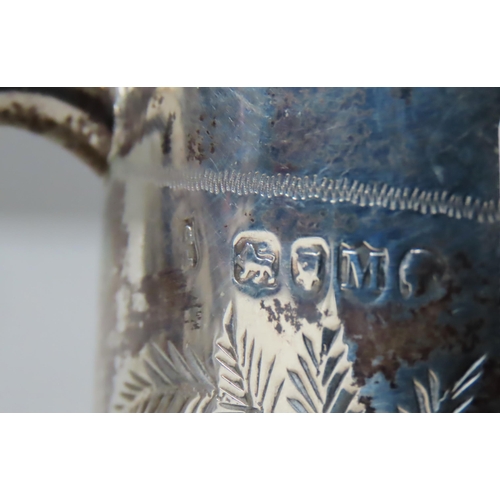 586 - A VICTORIAN SILVER CHRISTENING MUG AND SUGAR BASKET, the christening mug engraved 'Sheila' with chas... 