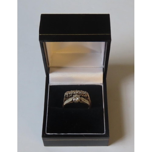 559 - AN ILLUSION SET SOLITAIRE DIAMOND RING, the shank stamped H.G & S, 18CT PLAT, W7 (Ring size P1/2... 