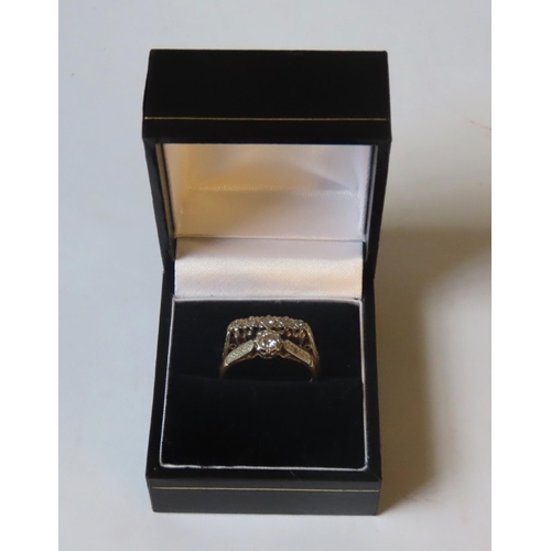 559 - AN ILLUSION SET SOLITAIRE DIAMOND RING, the shank stamped H.G & S, 18CT PLAT, W7 (Ring size P1/2... 