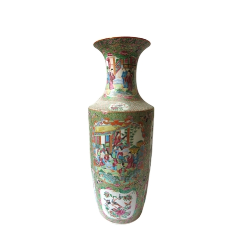 207 - A LARGE CHINESE FAMILLE ROSE BALUSTER VASE QING DYNASTY 19TH CENTURY64cm high